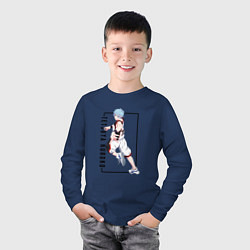 Лонгслив хлопковый детский Бакскетбол Куроко Тэцуя Куроко, цвет: тёмно-синий — фото 2
