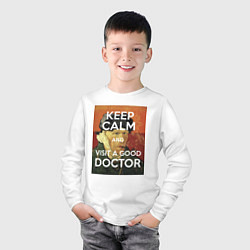 Лонгслив хлопковый детский Успокойся и сходи к хорошему доктору!, цвет: белый — фото 2