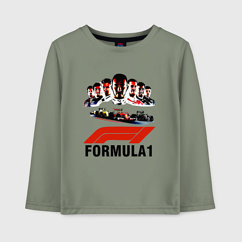 Детский лонгслив Пилоты формулы 1 / Авокадо – фото 1