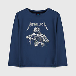 Лонгслив хлопковый детский Metallica - thrash metal!, цвет: тёмно-синий