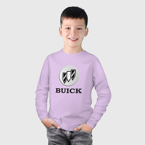 Детский лонгслив Gray gradient Logo Buick / Лаванда – фото 3