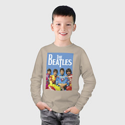 Лонгслив хлопковый детский The Beatles - world legend!, цвет: миндальный — фото 2