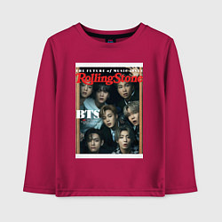 Лонгслив хлопковый детский BTS БТС на обложке журнала, цвет: маджента