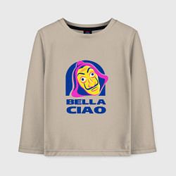 Лонгслив хлопковый детский Bella Ciao Ding, цвет: миндальный