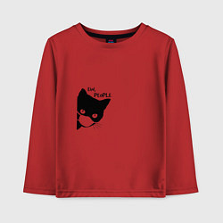 Лонгслив хлопковый детский Кот в маске, цвет: красный