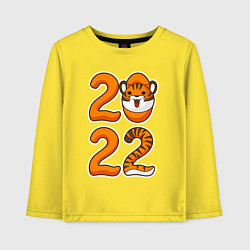 Лонгслив хлопковый детский Тигр 2022, цвет: желтый