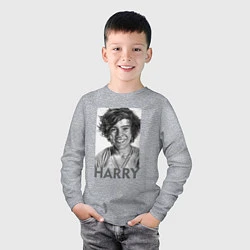 Лонгслив хлопковый детский Harry Styles, цвет: меланж — фото 2