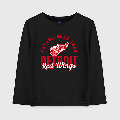 Детский лонгслив Detroit Red Wings Детройт Ред Вингз / Черный – фото 1