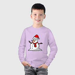 Лонгслив хлопковый детский Двухсторонний снеговик, цвет: лаванда — фото 2