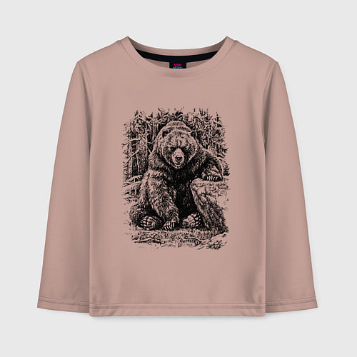 Детский лонгслив Истинный хозяин Русского леса / Пыльно-розовый – фото 1