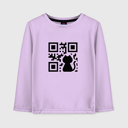 Лонгслив хлопковый детский CAT QR CODE, цвет: лаванда