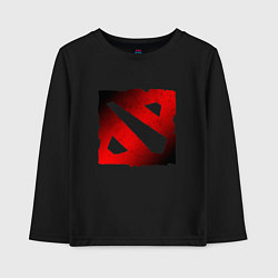 Лонгслив хлопковый детский ЧЁРНО КРАСНОЕ ЛОГО ДОТА 2 DOTA 2 LOGO, цвет: черный
