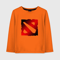 Лонгслив хлопковый детский ЧЁРНО КРАСНОЕ ЛОГО ДОТА 2 DOTA 2 LOGO, цвет: оранжевый