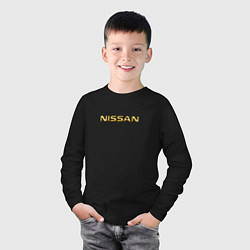 Лонгслив хлопковый детский Авто NISSAN золотой, цвет: черный — фото 2