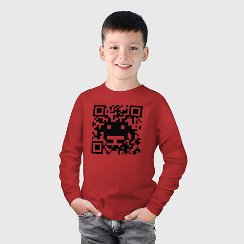 Детский лонгслив QR-Monster / Красный – фото 3