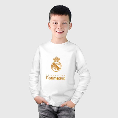 Детский лонгслив Real Madrid Logo / Белый – фото 3