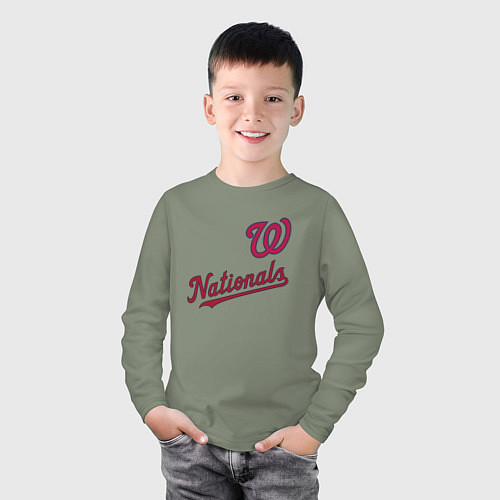 Детский лонгслив Washington Nationals - baseball team! / Авокадо – фото 3