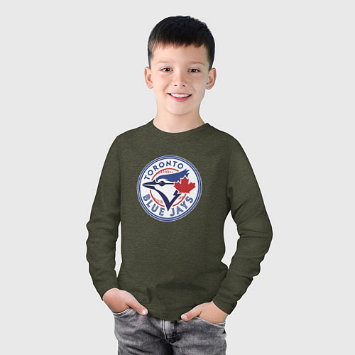 Детский лонгслив Toronto Blue Jays / Меланж-хаки – фото 3