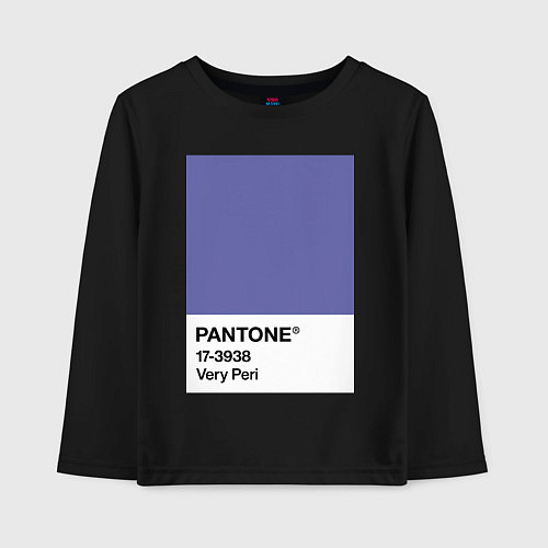 Детский лонгслив Цвет Pantone 2022 года - Very Peri / Черный – фото 1