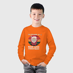 Лонгслив хлопковый детский Рождество без маски, цвет: оранжевый — фото 2