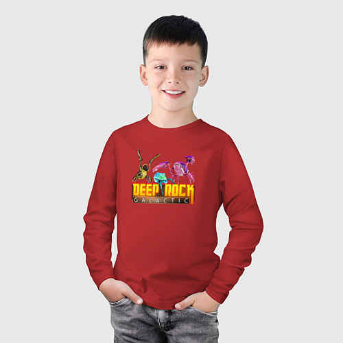 Детский лонгслив Deep Rock Galactic Лого Глиффиды / Красный – фото 3