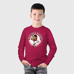 Лонгслив хлопковый детский Buffalo Bisons - baseball team, цвет: маджента — фото 2