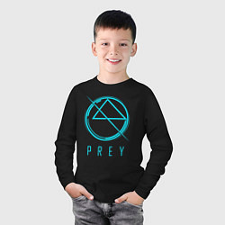 Лонгслив хлопковый детский PREY лого, цвет: черный — фото 2