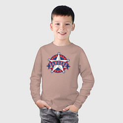 Лонгслив хлопковый детский Texas Rangers -baseball team, цвет: пыльно-розовый — фото 2