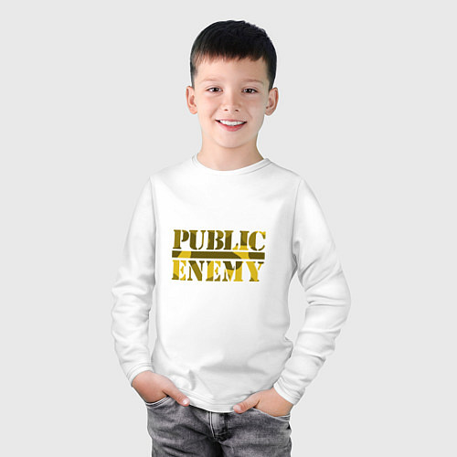 Детский лонгслив Public Enemy Rap / Белый – фото 3