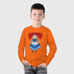 Лонгслив хлопковый детский Poppy Playtime doll 01, цвет: оранжевый — фото 2