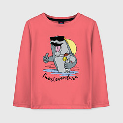 Лонгслив хлопковый детский Fuerteventura - summer paradise, цвет: коралловый