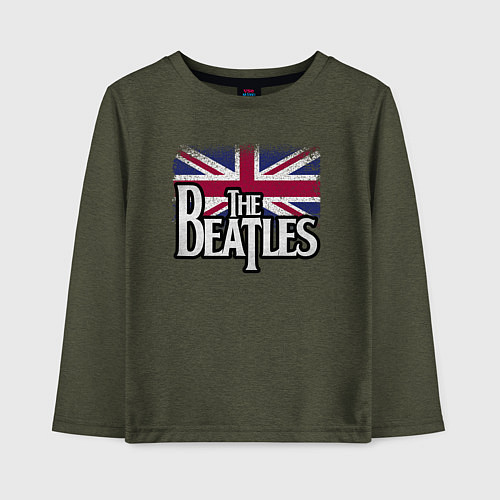 Детский лонгслив The Beatles Great Britain Битлз / Меланж-хаки – фото 1