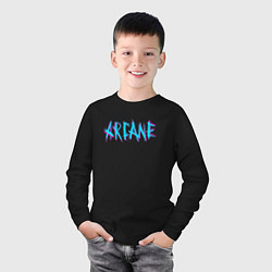 Лонгслив хлопковый детский ARCANE LEAGUE OF LEGENDS NEON LOGO, цвет: черный — фото 2