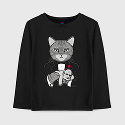 Лонгслив хлопковый детский Крестный Котец, цвет: черный