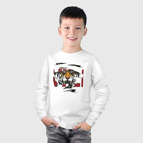 Детский лонгслив Tiger inside / Белый – фото 3