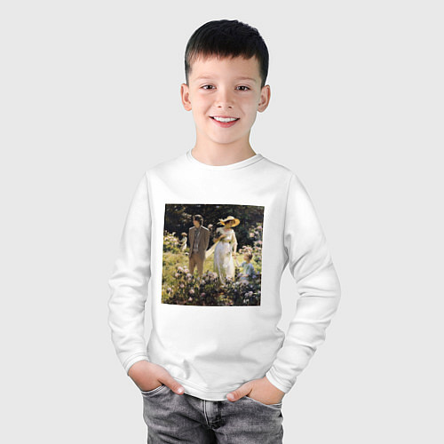 Детский лонгслив Among the Laurel Blossoms / Белый – фото 3