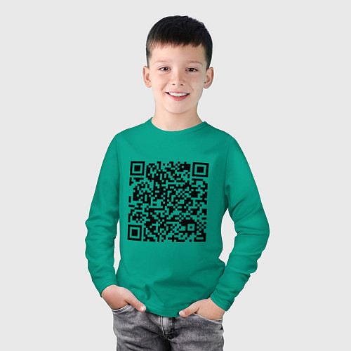 Детский лонгслив QR-код Скала Джонсон / Зеленый – фото 3