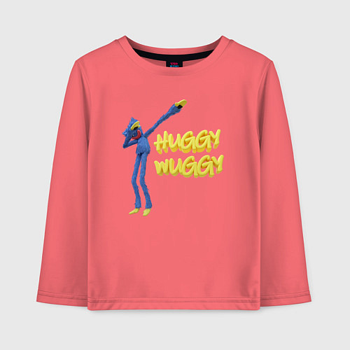 Детский лонгслив Хаги ваги Huggy Wuggy Poppy Playtime / Коралловый – фото 1