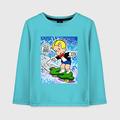 Детский лонгслив Richie Rich ALEC ART / Бирюзовый – фото 1