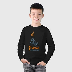 Лонгслив хлопковый детский Senior Shawa Developer, цвет: черный — фото 2