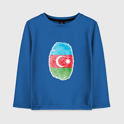 Лонгслив хлопковый детский Азербайджан - Отпечаток, цвет: синий
