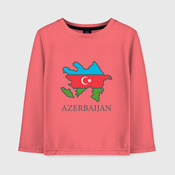 Лонгслив хлопковый детский Map Azerbaijan, цвет: коралловый