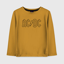 Лонгслив хлопковый детский ACDC Logo Молния, цвет: горчичный