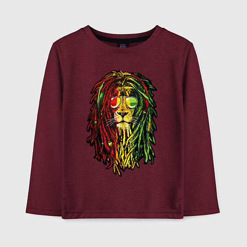 Детский лонгслив Jam lioN / Меланж-бордовый – фото 1