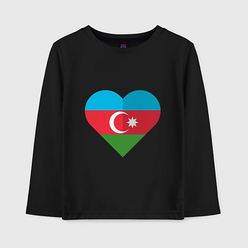 Детский лонгслив Сердце Азербайджана / Черный – фото 1