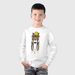 Лонгслив хлопковый детский Cool hipster, цвет: белый — фото 2