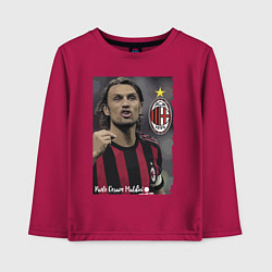 Лонгслив хлопковый детский Paolo Cesare Maldini - Milan, captain, цвет: маджента