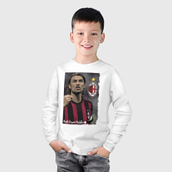 Лонгслив хлопковый детский Paolo Cesare Maldini - Milan, captain, цвет: белый — фото 2