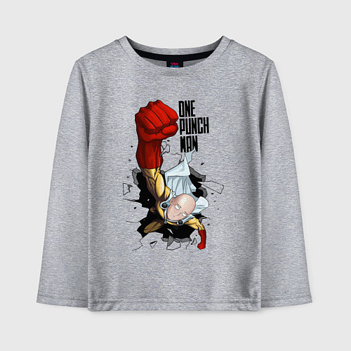 Детский лонгслив Saitama One Punch / Меланж – фото 1
