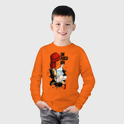 Лонгслив хлопковый детский Saitama One Punch, цвет: оранжевый — фото 2